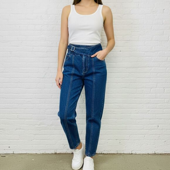 💙 Brytch Mom Jeans Size 42 (US 10-12) High Waist Brazilian Denim EUC - Picture 1 of 13
